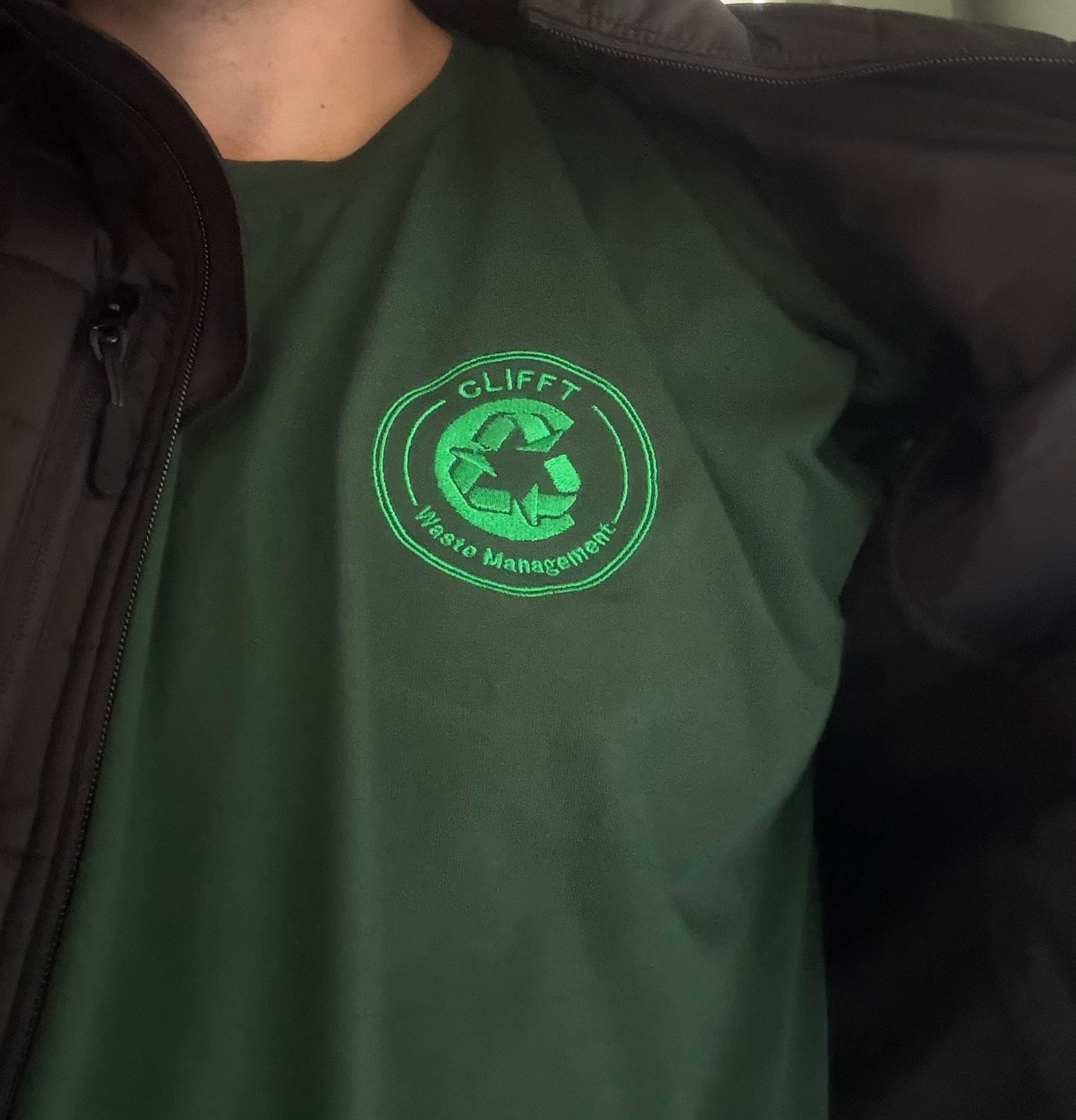 CLIFFT Waste Management LTD branded workwear on site